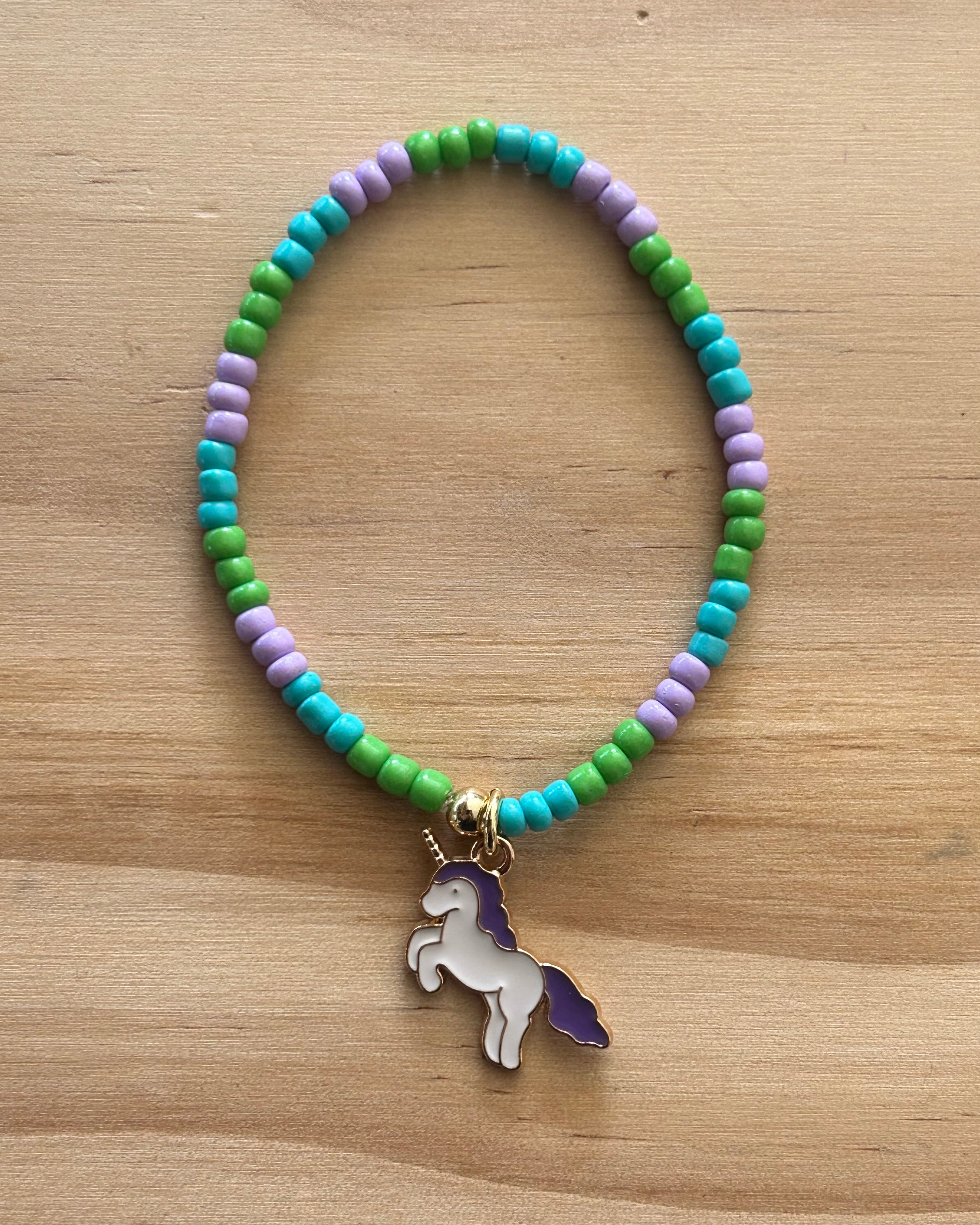 Unicorn Bracelet - White / Green-Purple
