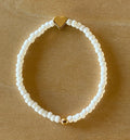 Gold Heart Bracelet - White