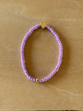 Gold Heart Bracelet - Purple
