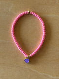 Heart Bracelet - Purple / Pink