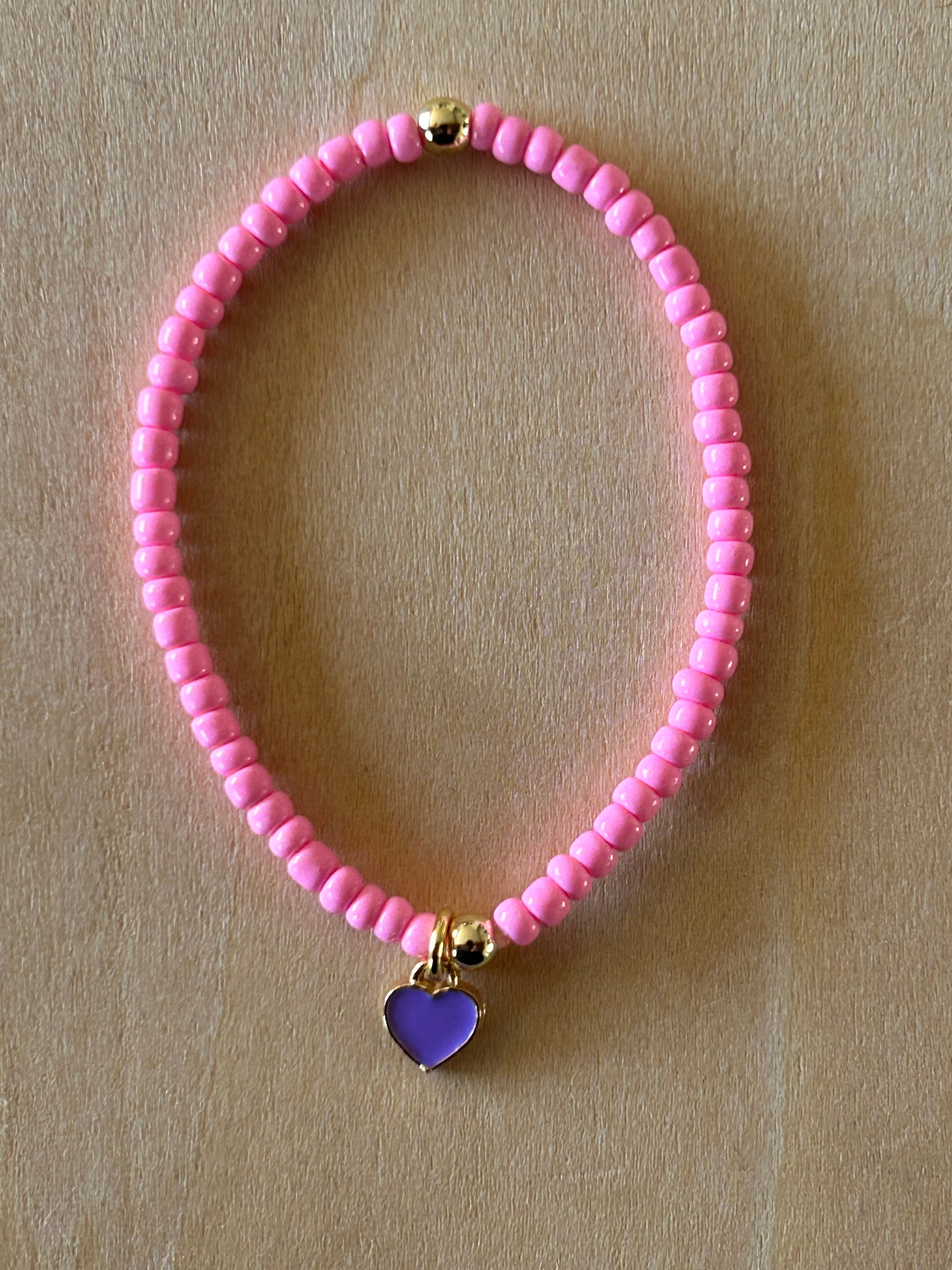Heart Bracelet - Purple / Pink