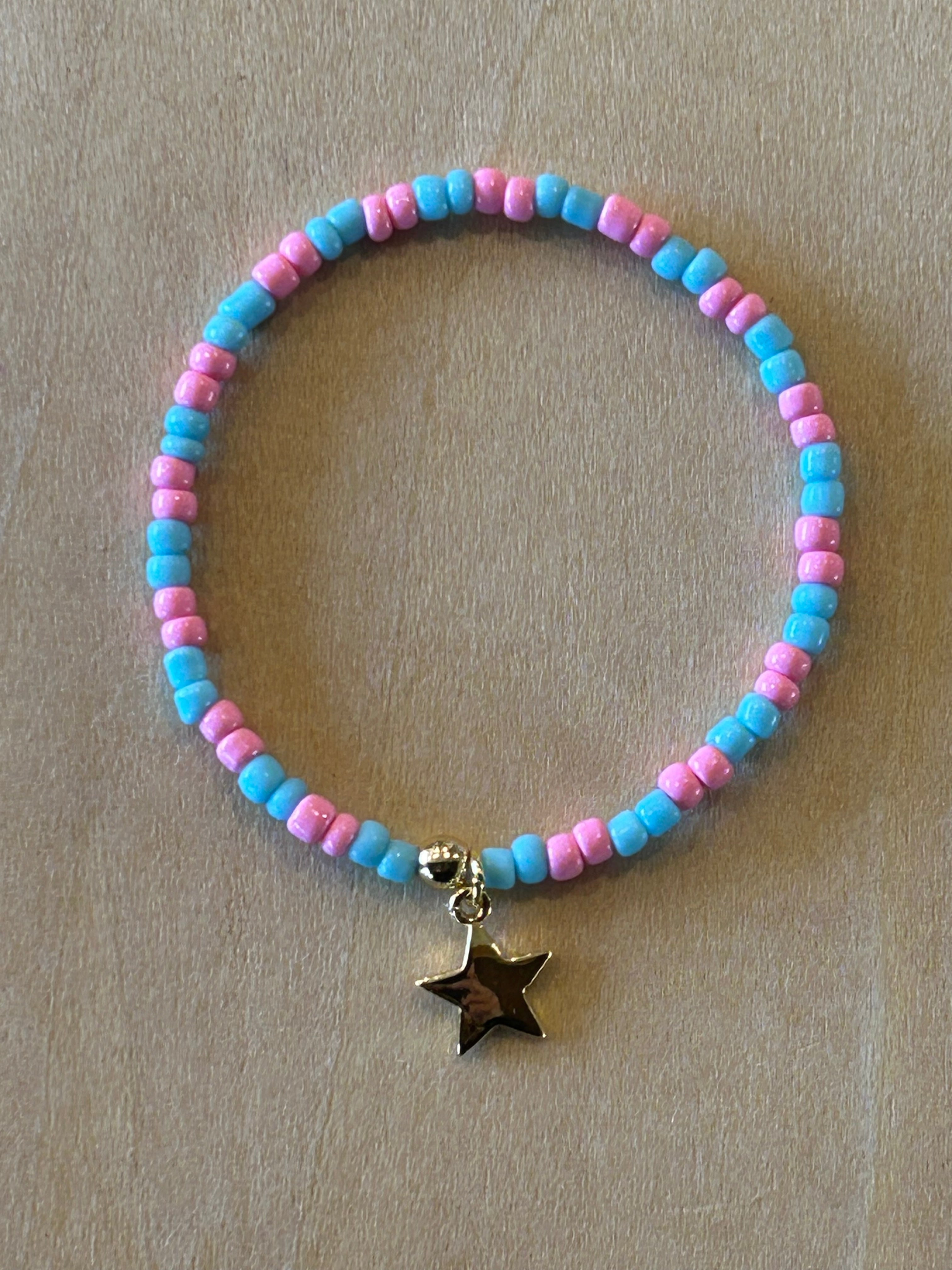 Moon Star Sun Bracelet - Star / Baby Blue-Pink