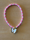 Butterfly Bracelet - White / White-Pink