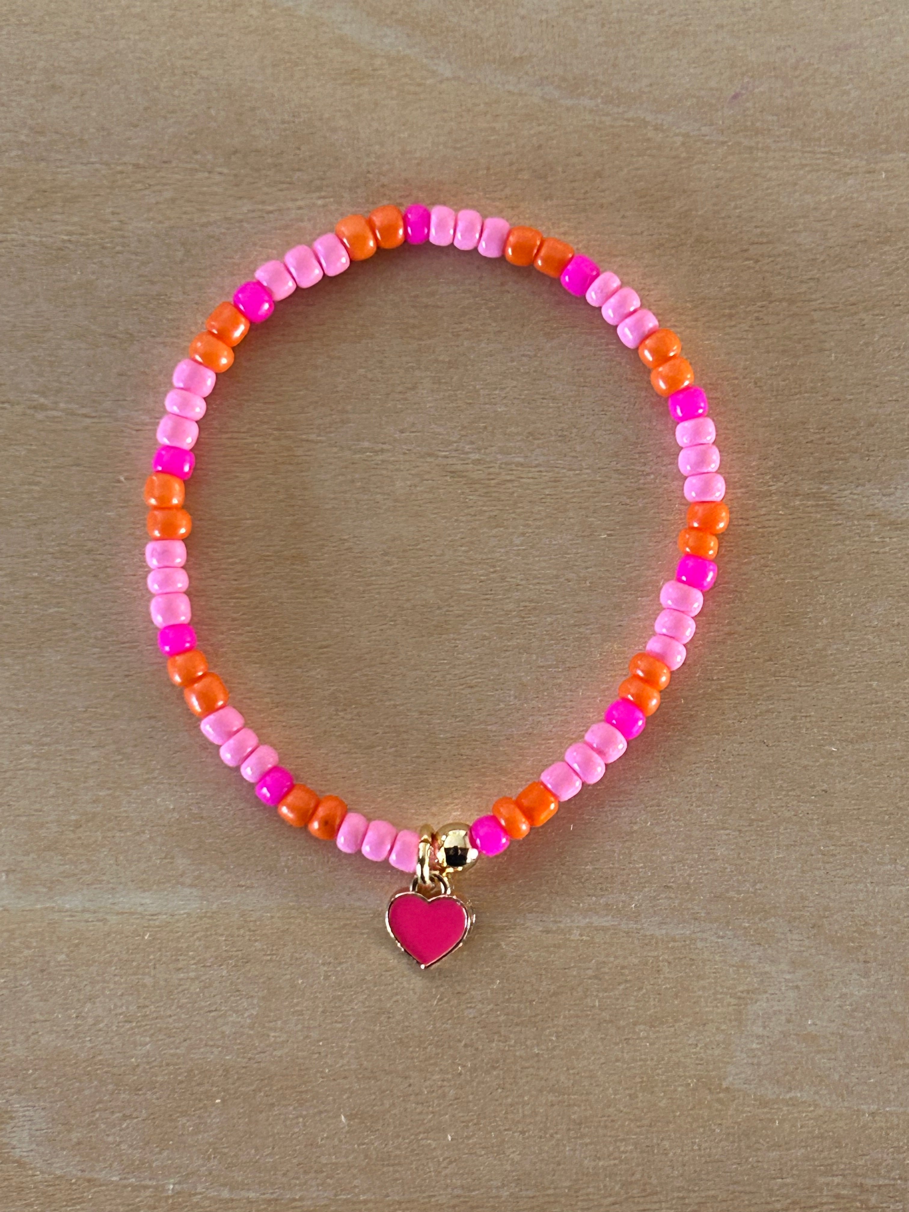 Heart Bracelet - Pink / Multi Pink