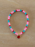 Heart Bracelet - Red / Pink-Blue