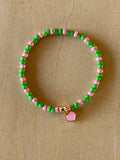 Heart Bracelet - Pink / Green-Pink