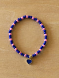 Heart Bracelet - Indigo / Indigo-Pink
