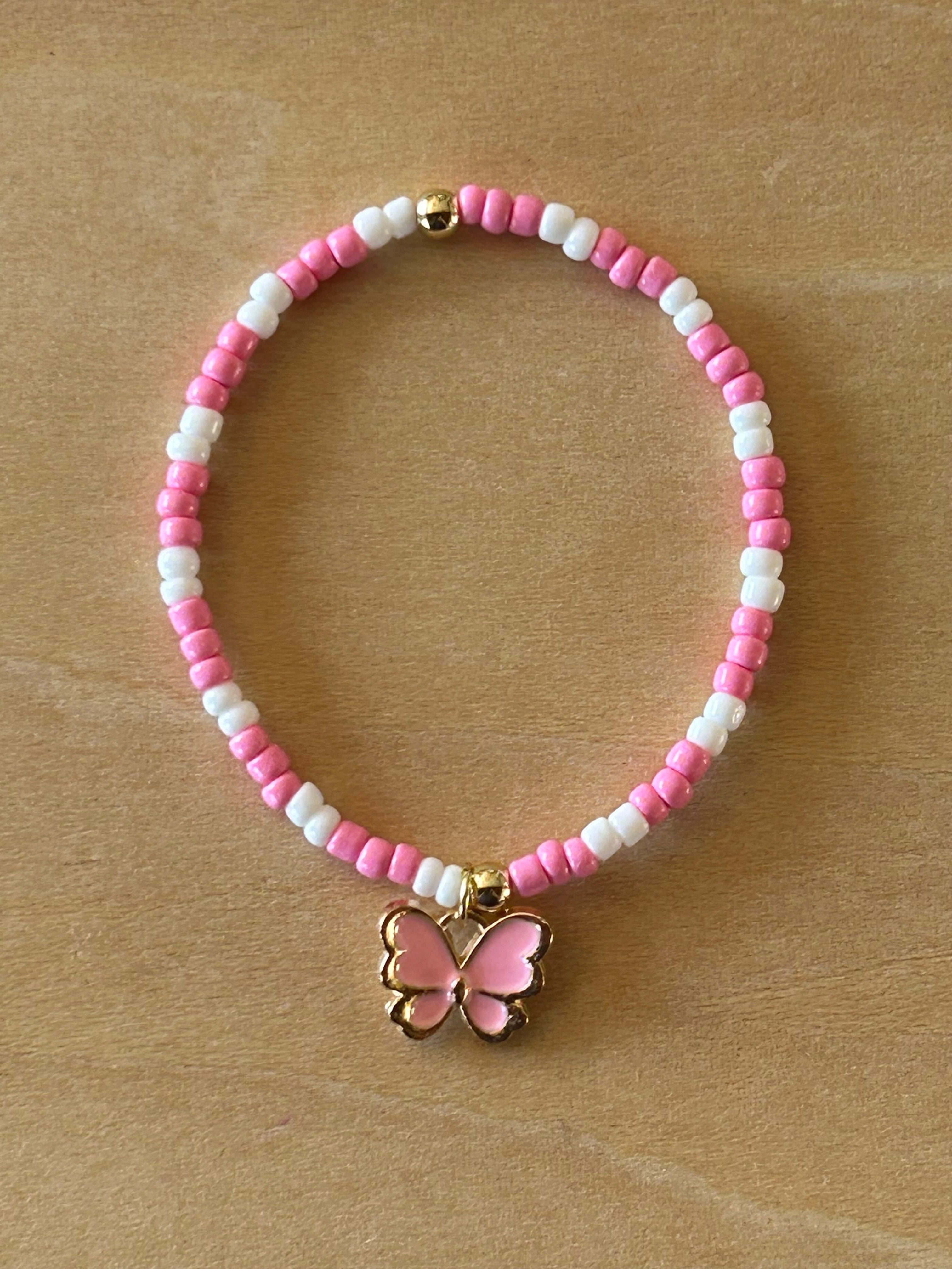 Butterfly Bracelet - Pink / White-Pink