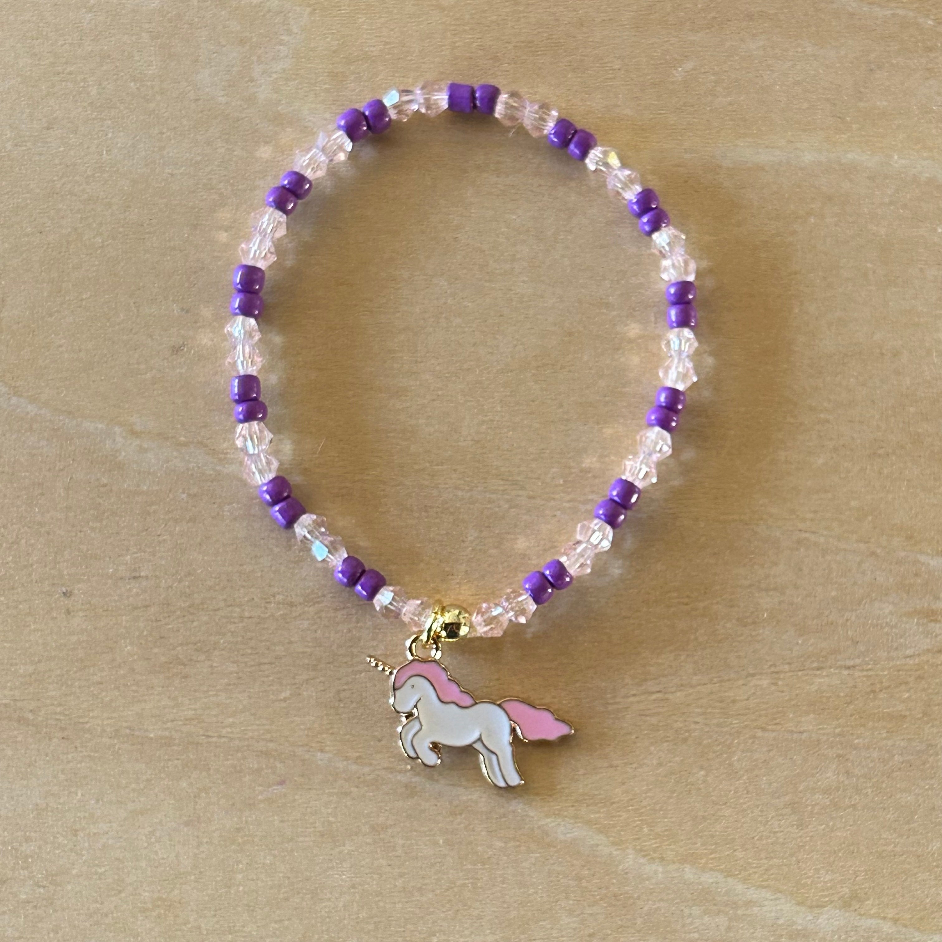 Unicorn Bracelet - White / Purple-Clear